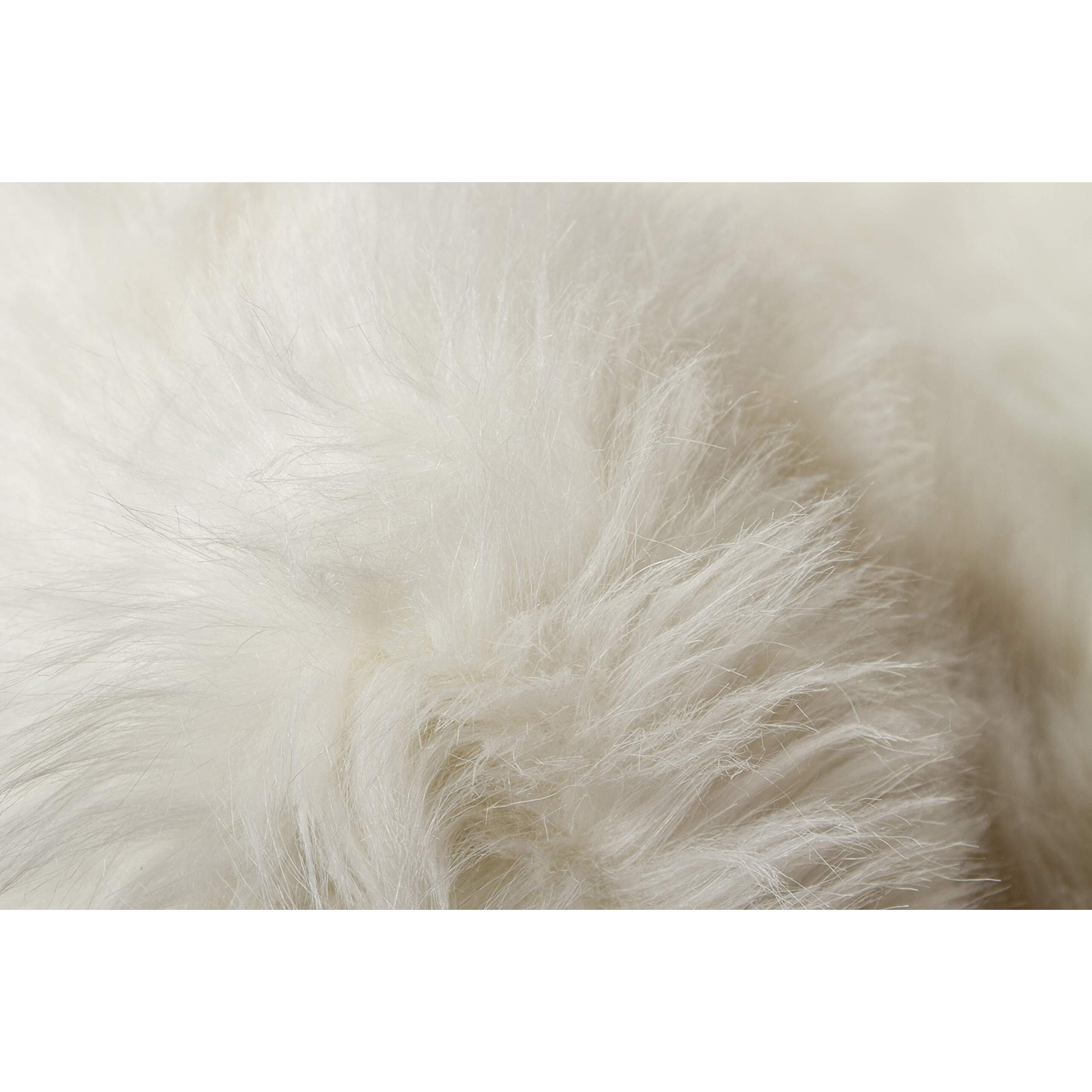 Luxe Faux Fur 676685029638 2 x 3 ft. Hudson Faux Fur Rectangular Rug - Off White