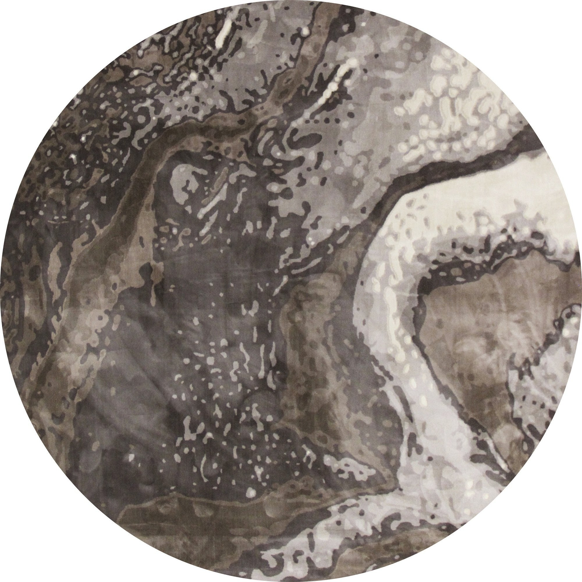 Art Carpet 841864116373 5 ft. Titanium Collection Geode Woven Round Area Rug  Gray