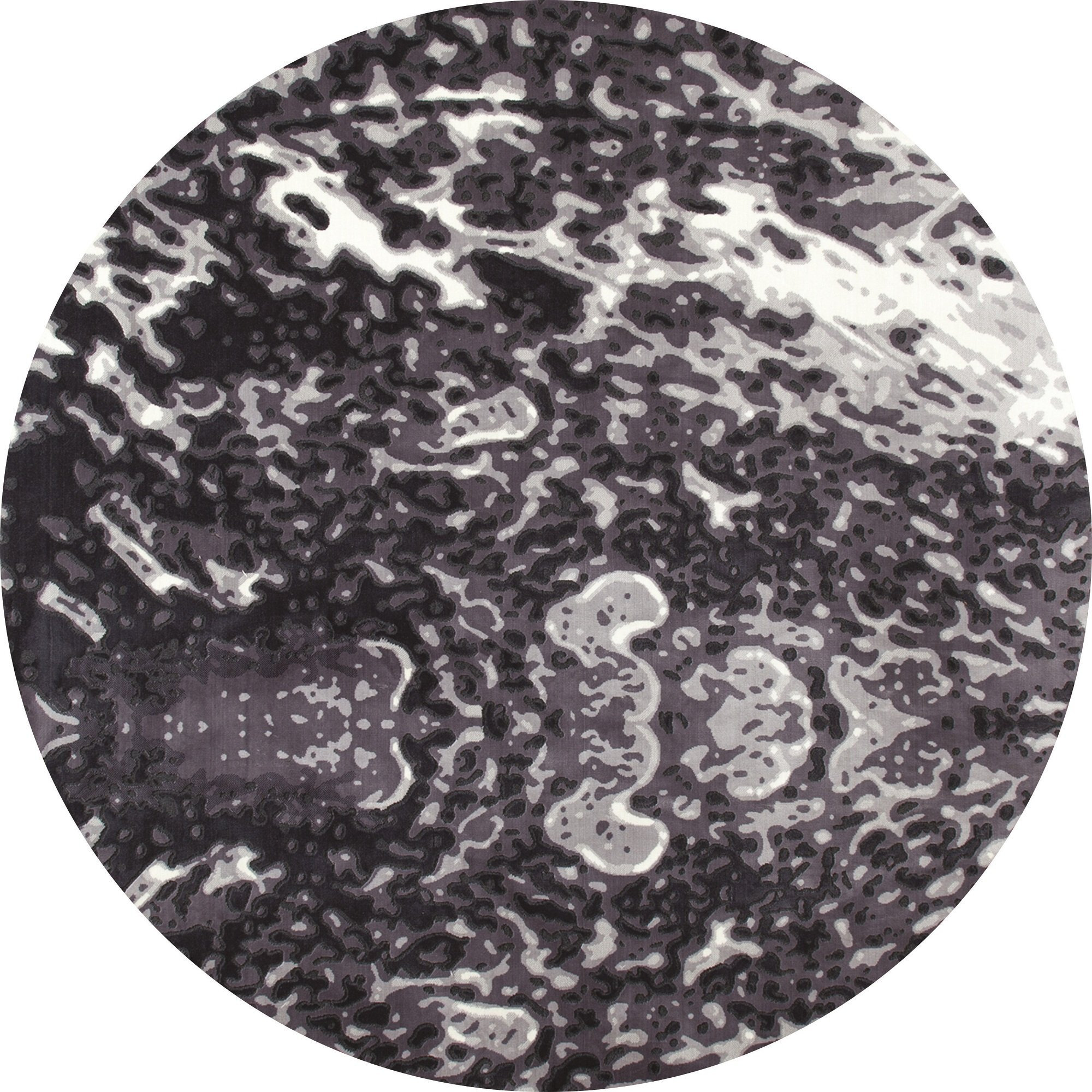 Art Carpet 841864116557 5 ft. Titanium Collection Seafoam Woven Round Area Rug  Gray