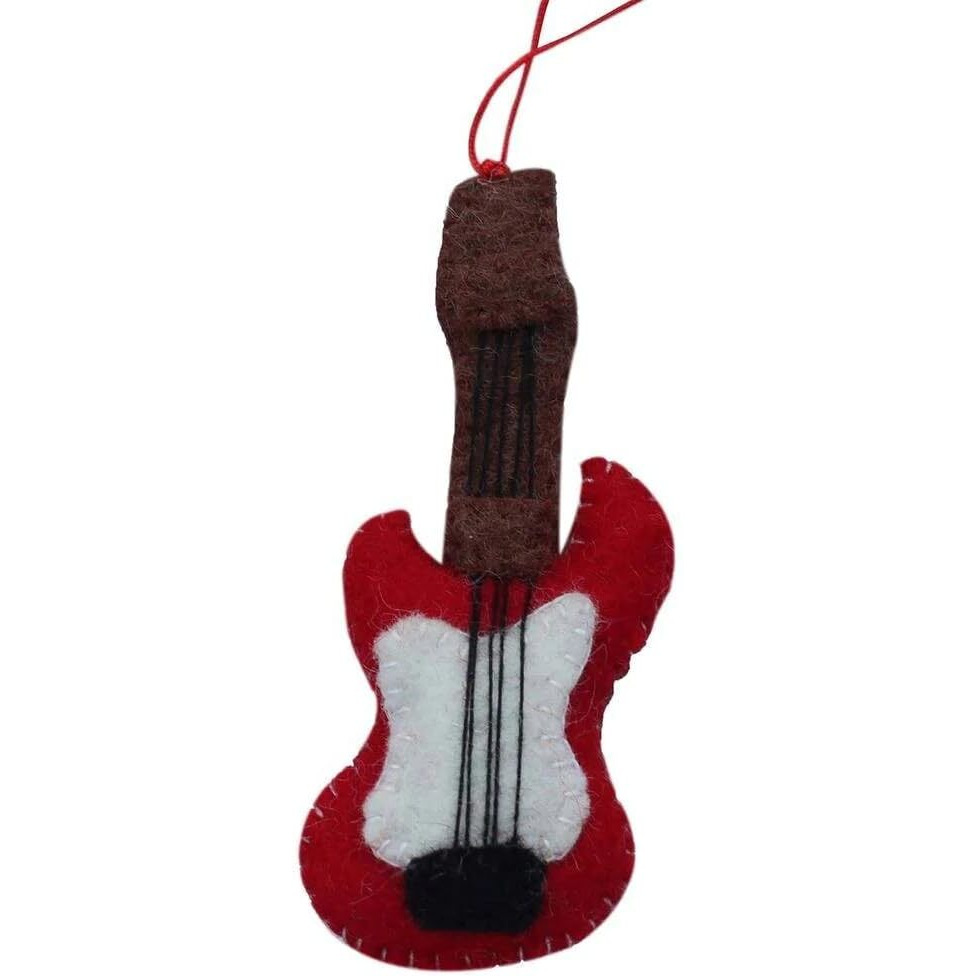 Global Groove GLG50032-01-241453 Handmade & Fair Trade Guitar Felt Ornament