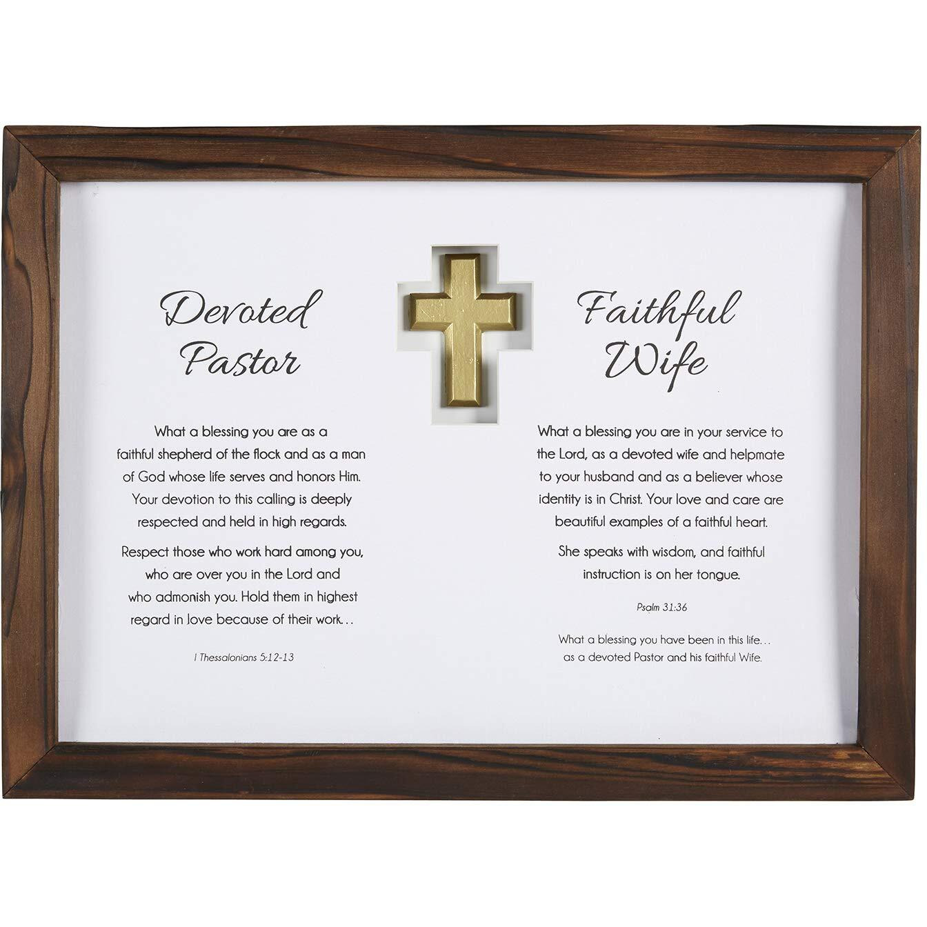 Heartfelt 163677 Pastor & Wife Framed Plaque - 15 x 11 in.