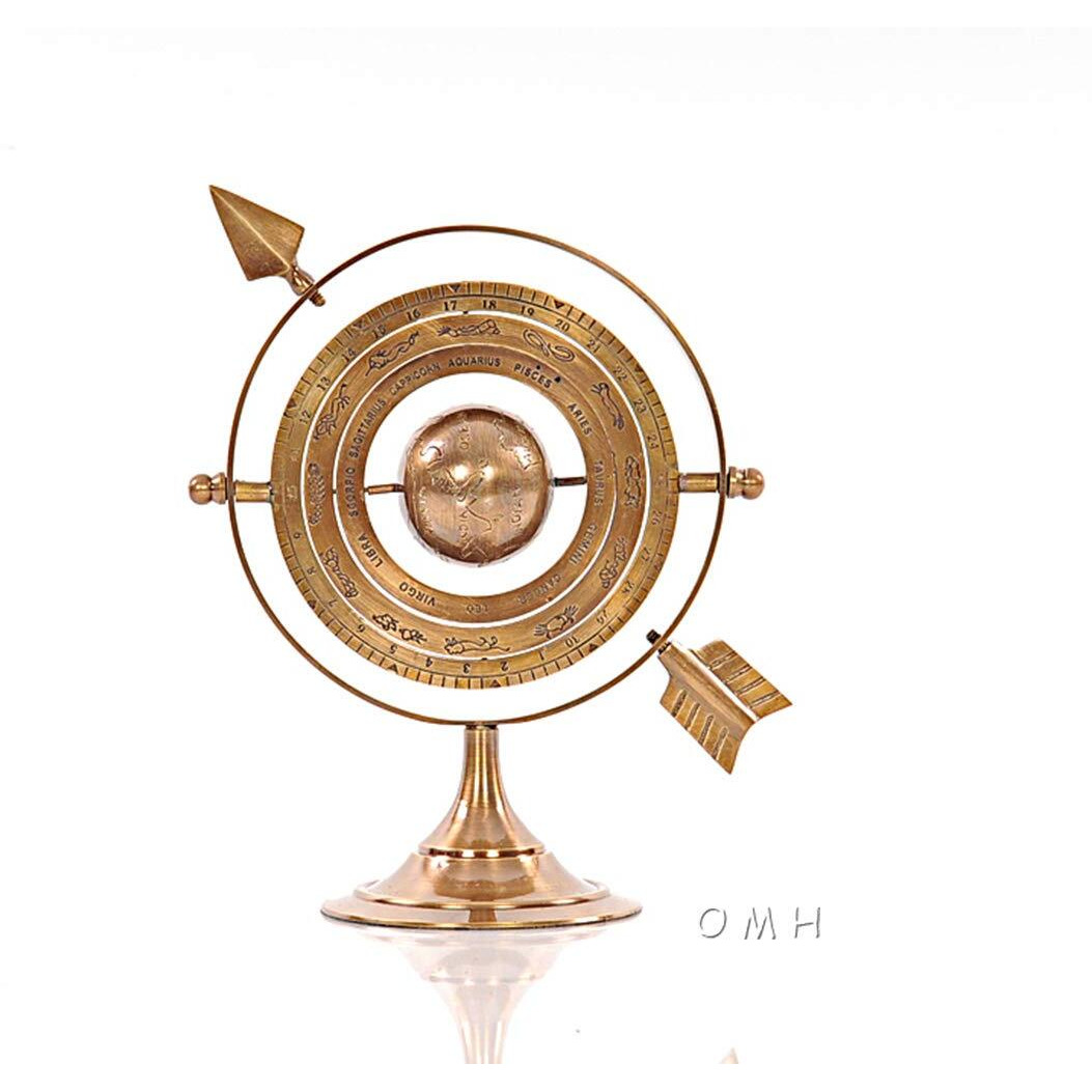 Old Modern Handicrafts AK043 8 in. Antique Brass Armillary Globe