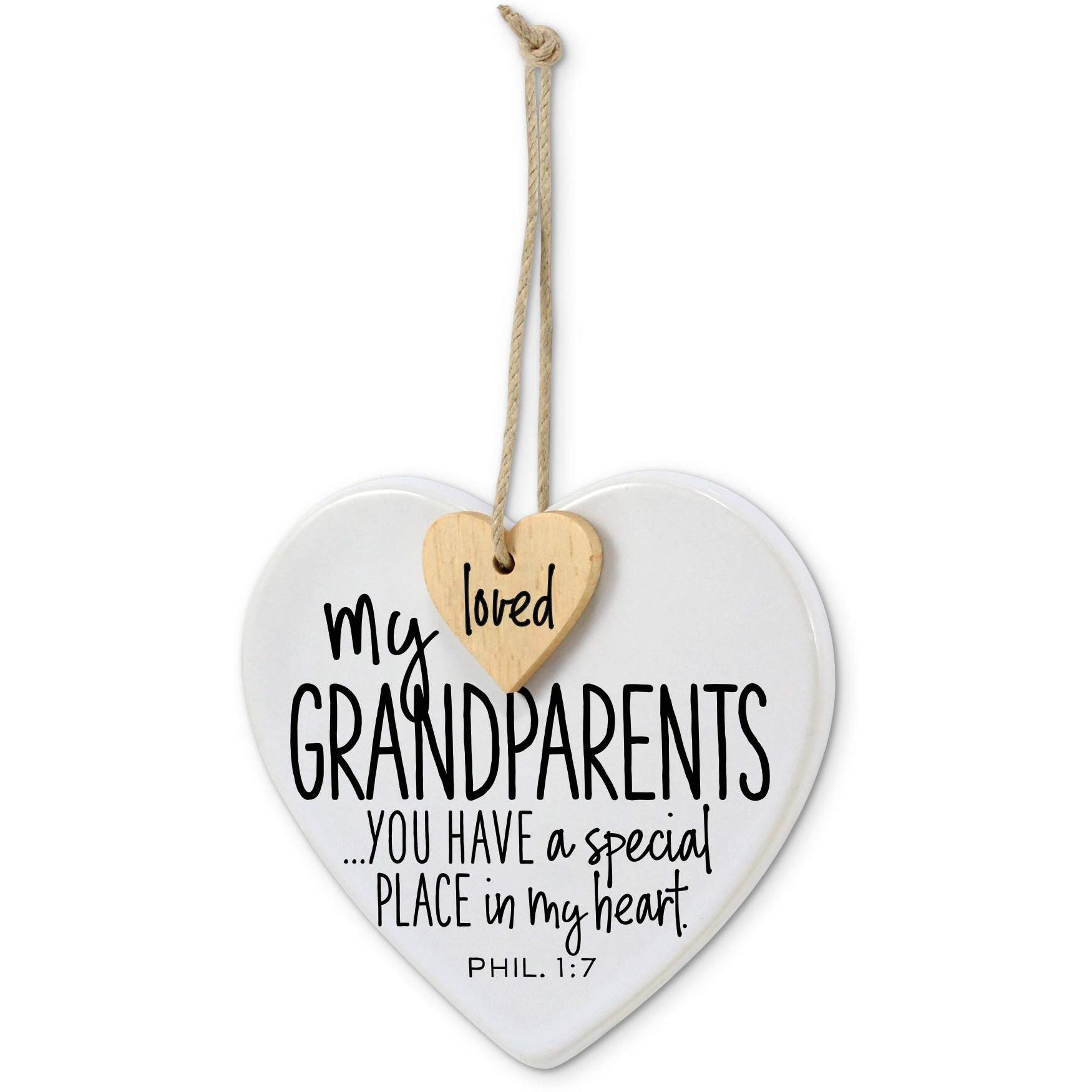 Lighthouse Christian Products 138273 Grandparents Heart Ornament