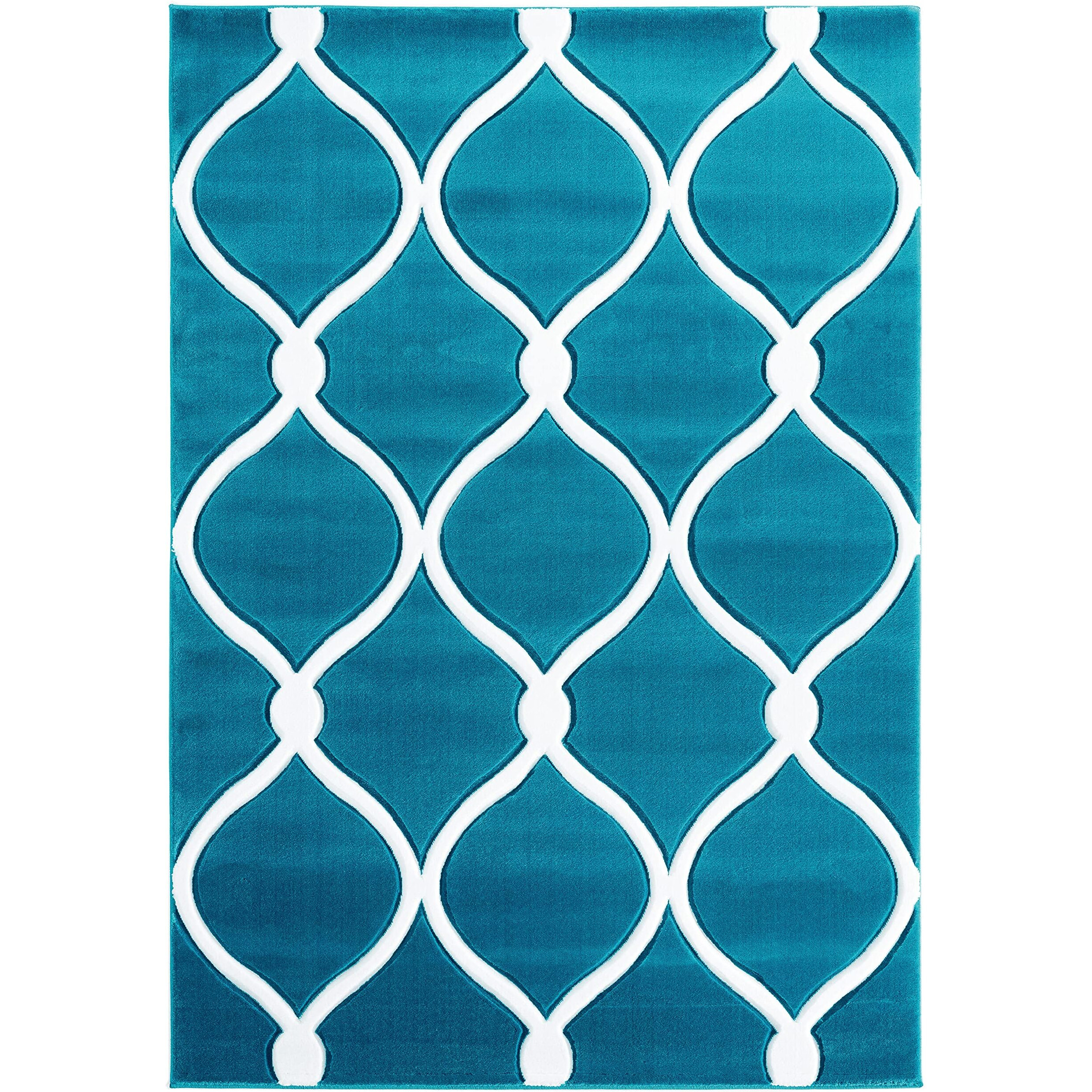 United Weavers of America 2050 11569 69 5 ft. 3 in. x 7 ft. 6 in. Bristol Rodanthe Turquoise Rectangle Area Rug