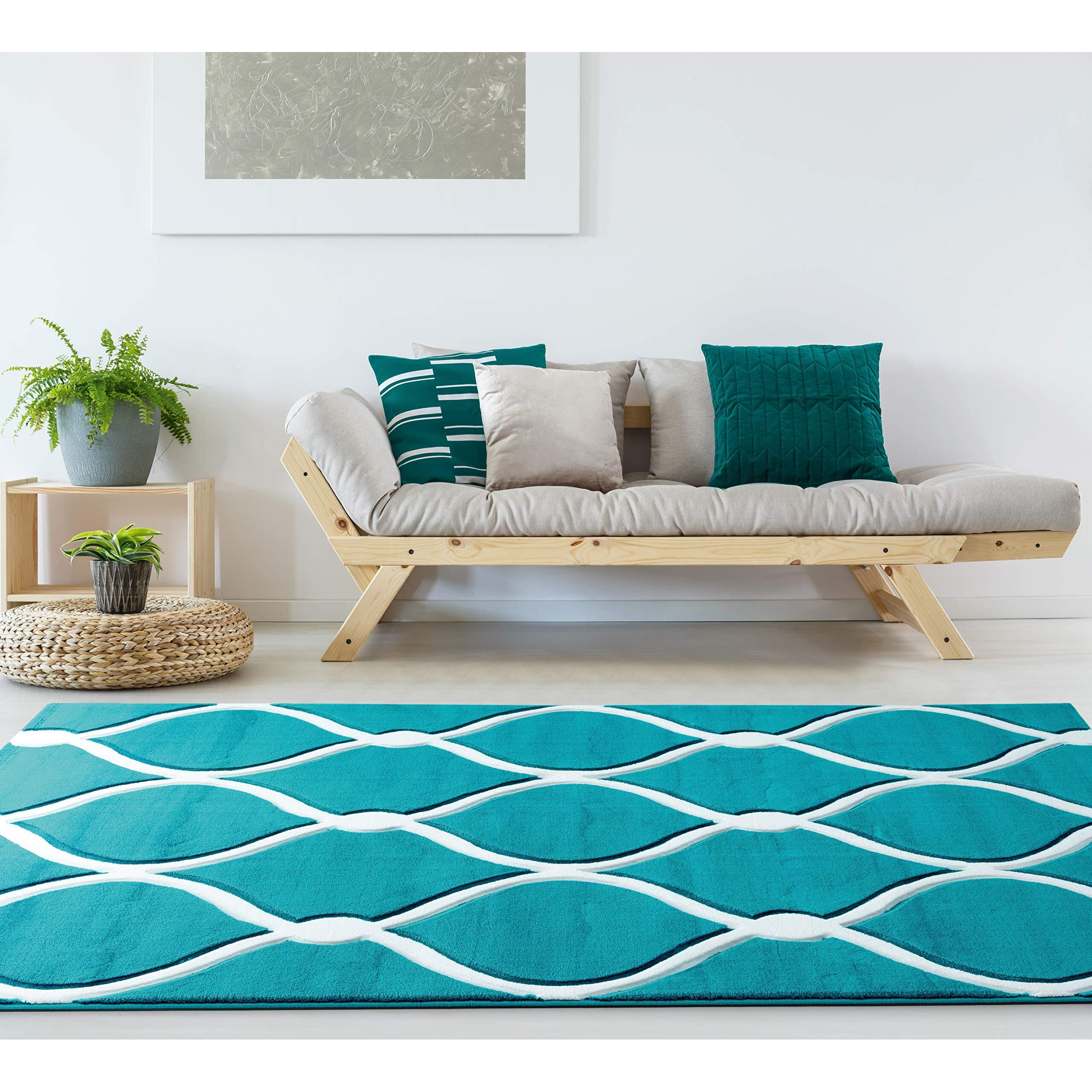 United Weavers of America 2050 11569 69 5 ft. 3 in. x 7 ft. 6 in. Bristol Rodanthe Turquoise Rectangle Area Rug
