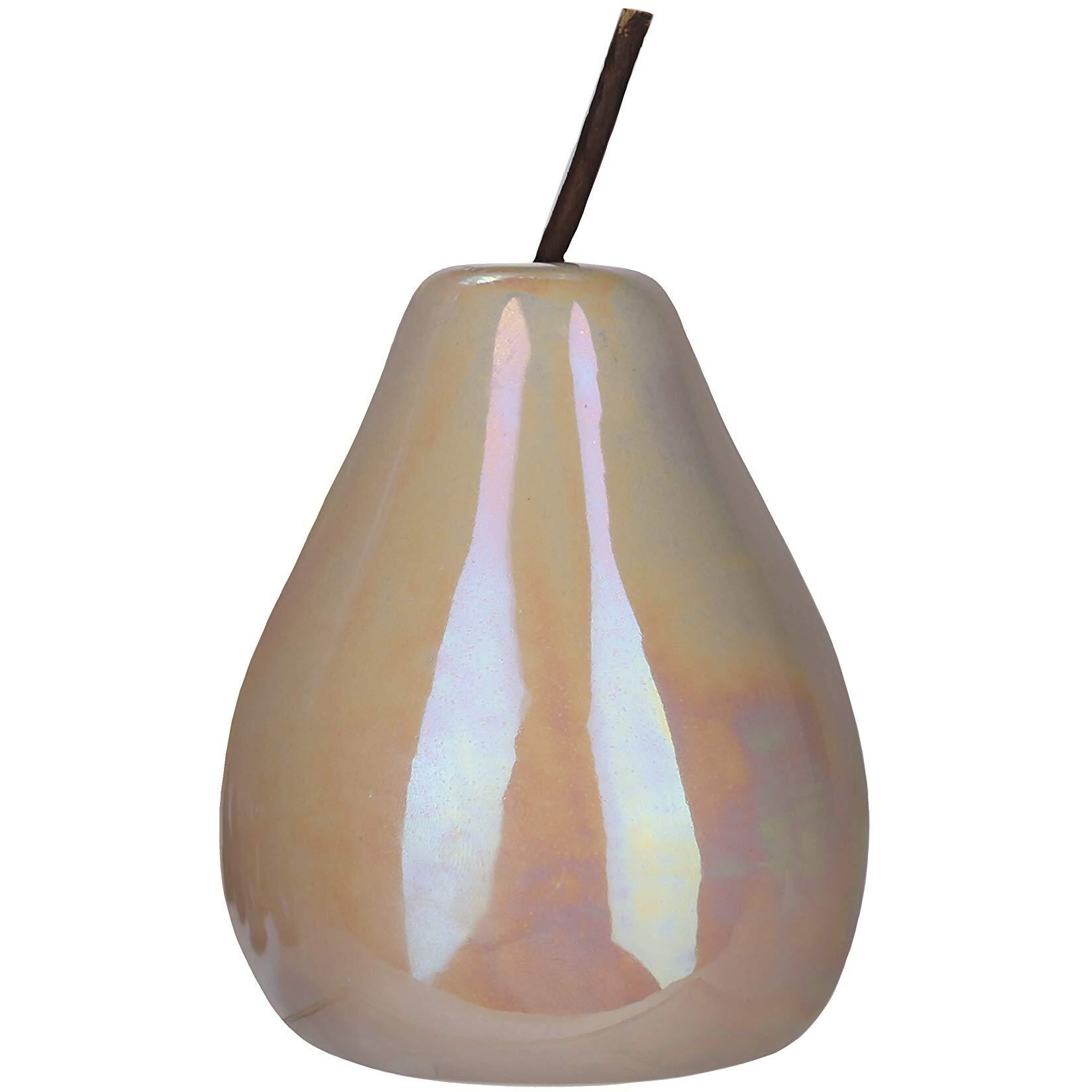 Urban Trends Collection 50976 Ceramic Pear Figurine with Stem&44 Polished Pearlescent Off White - Large