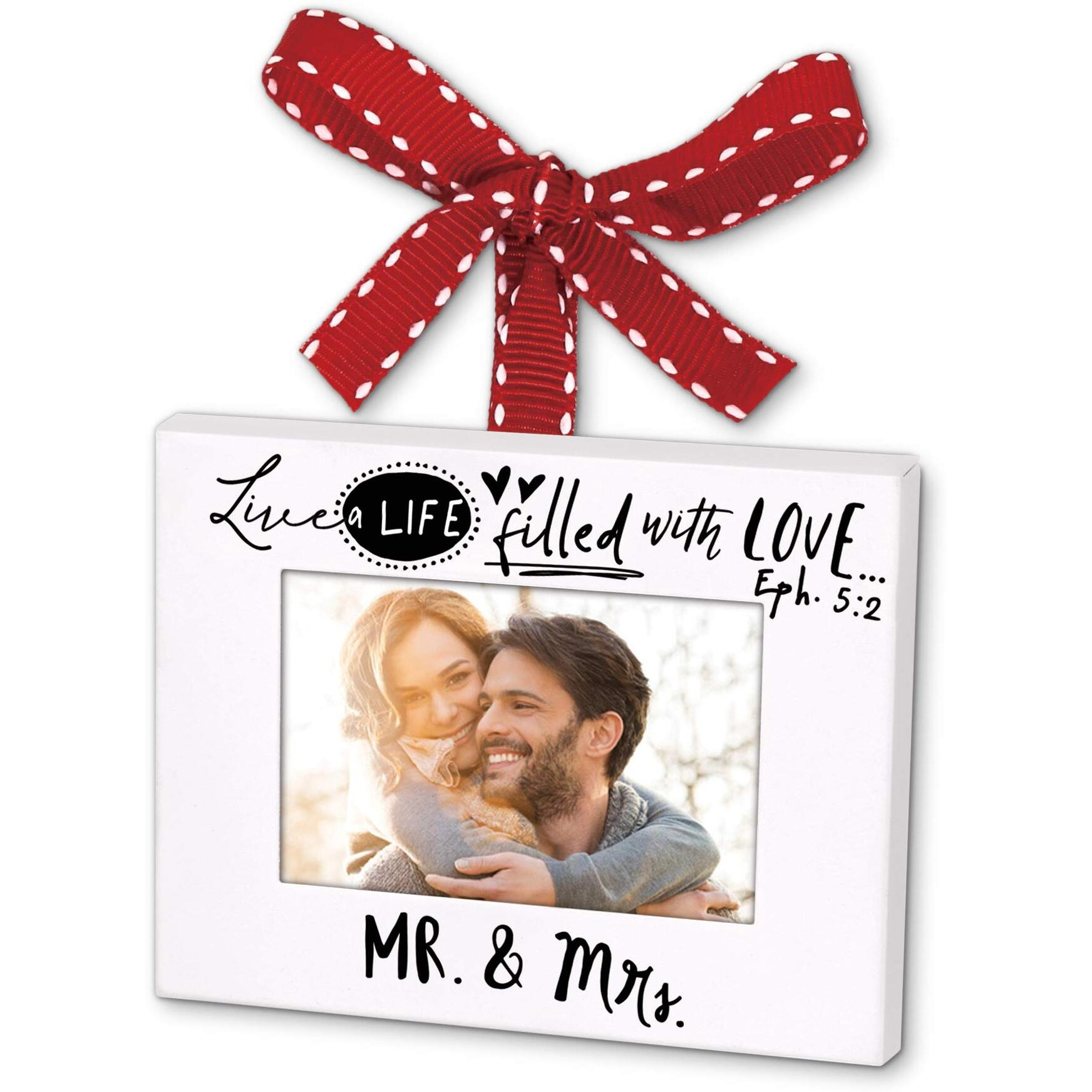 Lighthouse Christian Products 138263 Mr & Mrs Scripture Ink Ornament Frame