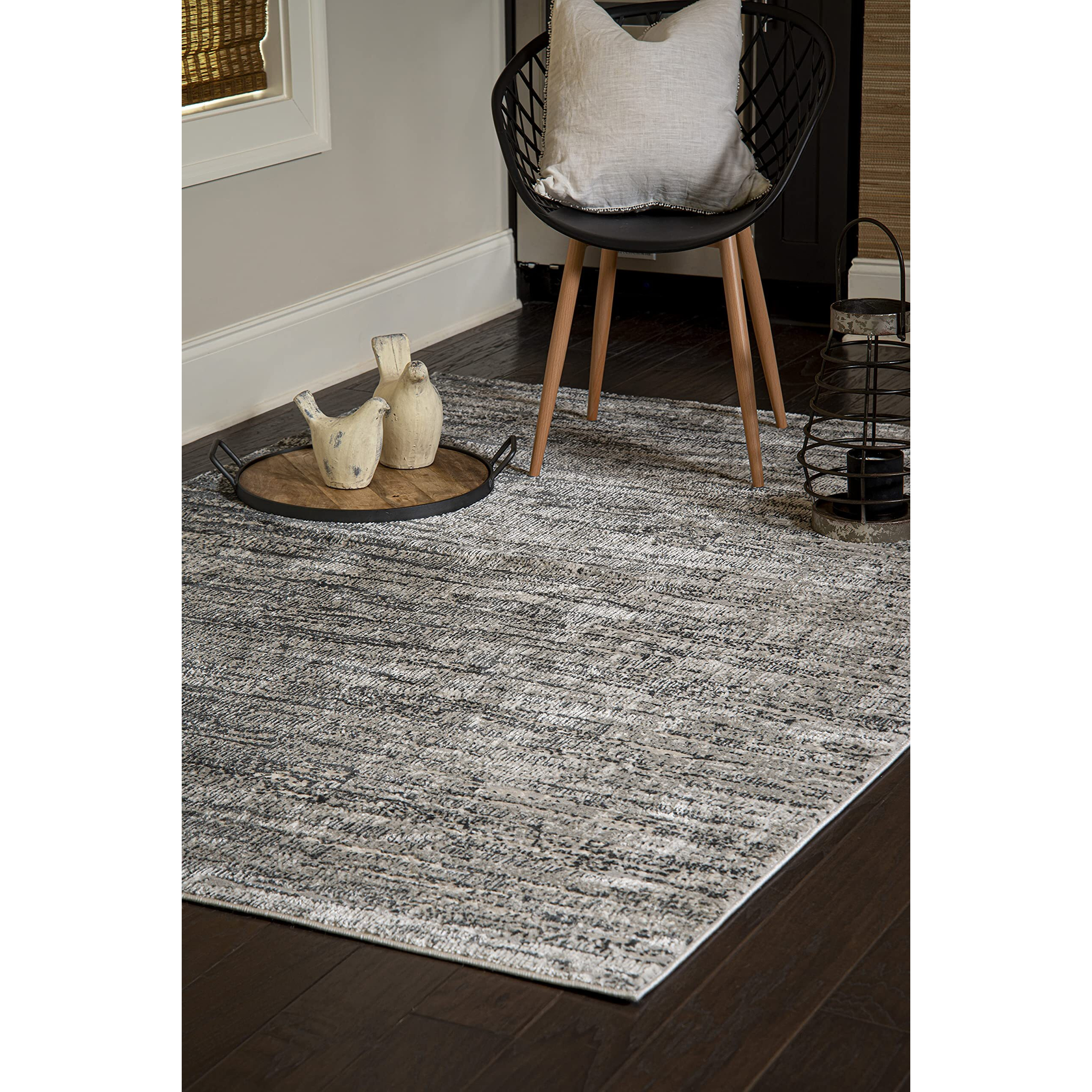 United Weavers of America 2610 20872 58 Veronica Ives Grey Area Rectangle Rug  5 ft. 3 in. x 7 ft. 2 in.