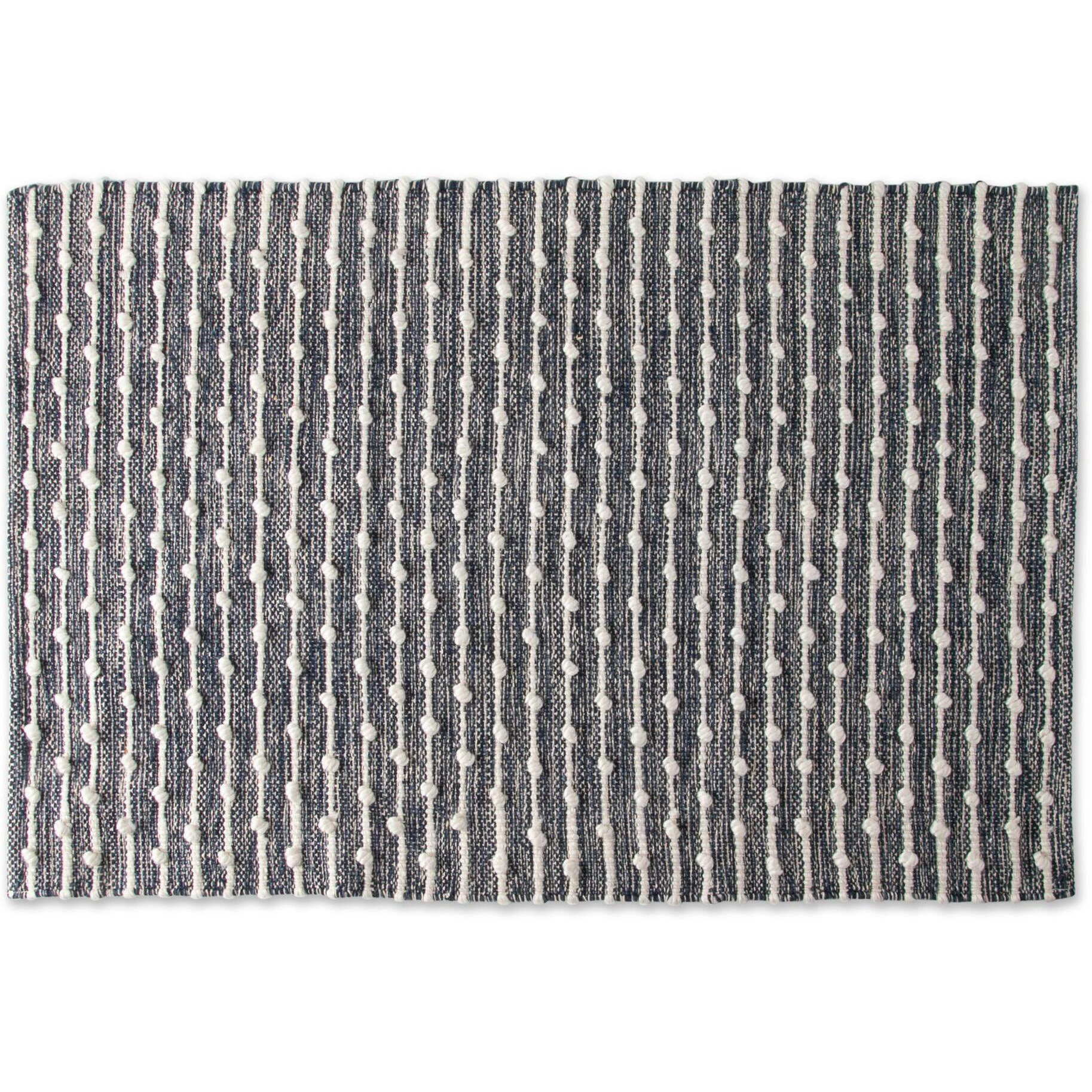 Design Imports CAMZ12196 2 x 3 ft. Recycled Cotton Loop Rug  French Blue