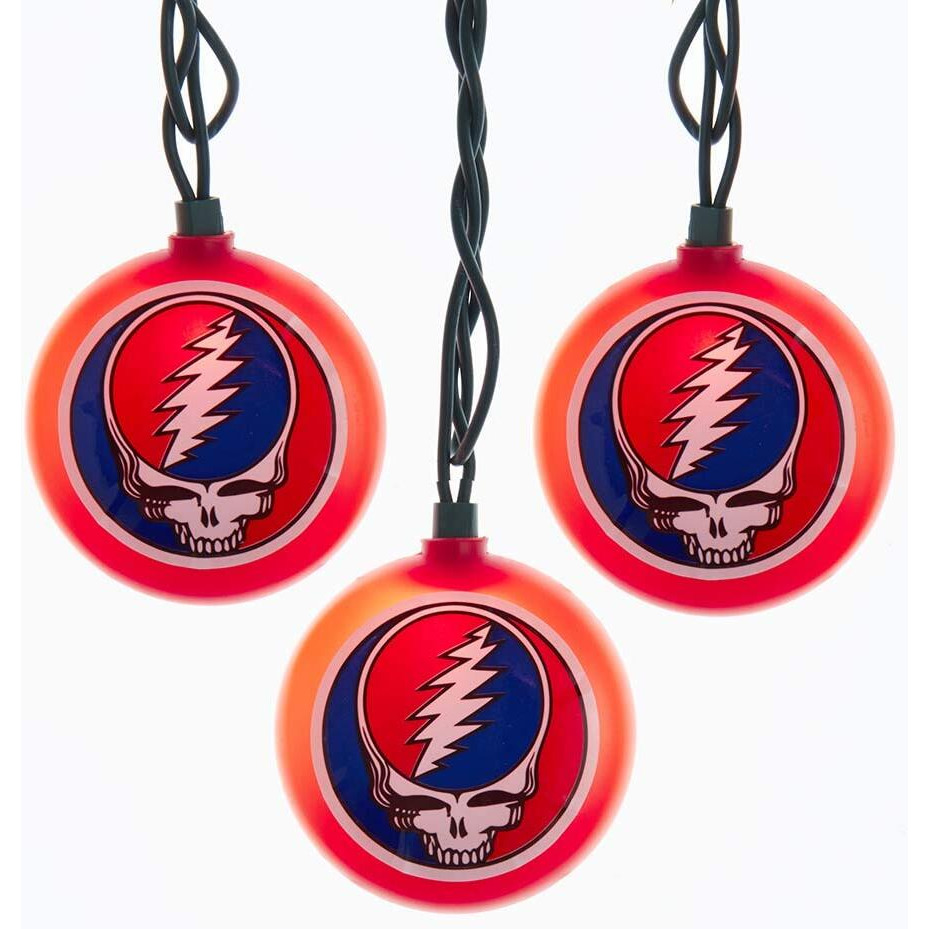 Kurt Adler GD7211 10-Light Grateful Dead Disc Light Set