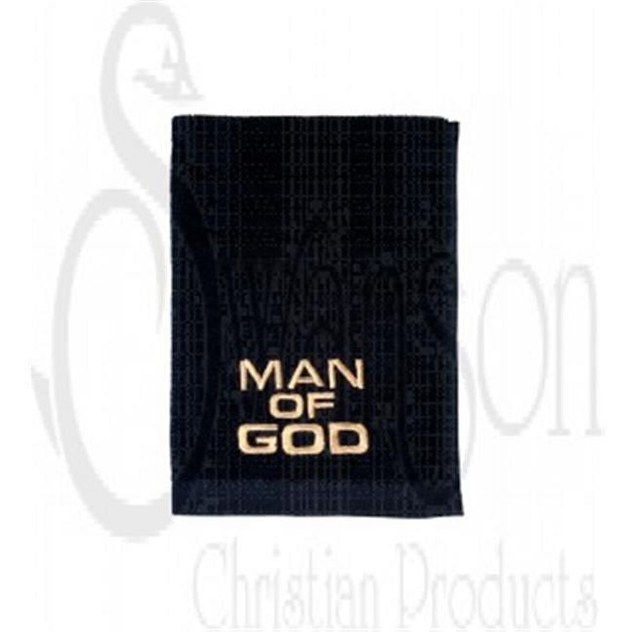 Towel Man of God with Gold Lettering - Black