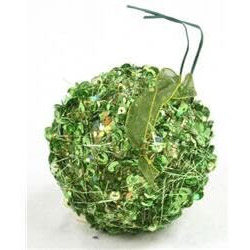 80 mm Sequin Ball Ornament&44 Green