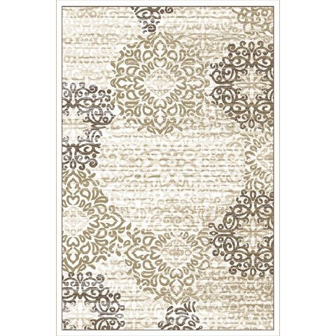 3471-0031-BONE Pisa Rectangular Bone Contemporary Turkey Area Rug  5 ft. 3 in. W x 7 ft. 3 in. H