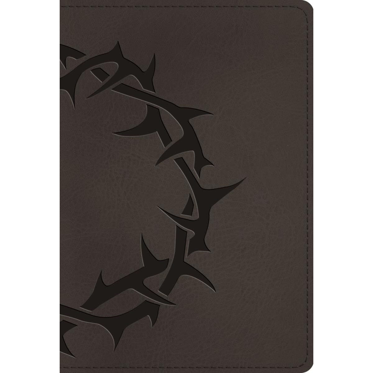 4.5 x 6.5 in. ESV Large Print Compact Bible  Charcoal Crown Design Trutone