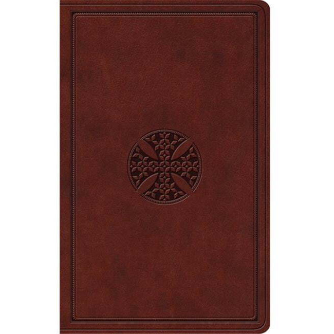 Crossway Books 171089 ESV Value Thinline Bible - Brown Mosaic Cross Design Trutone