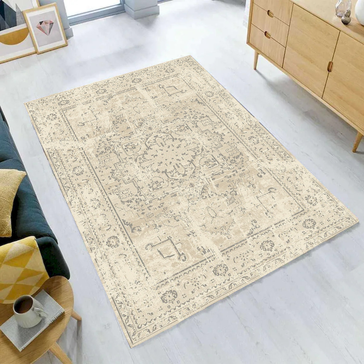 3 ft. 3 in. x 5 ft. Heirloom Cream Patterned Rectangle Area Rug