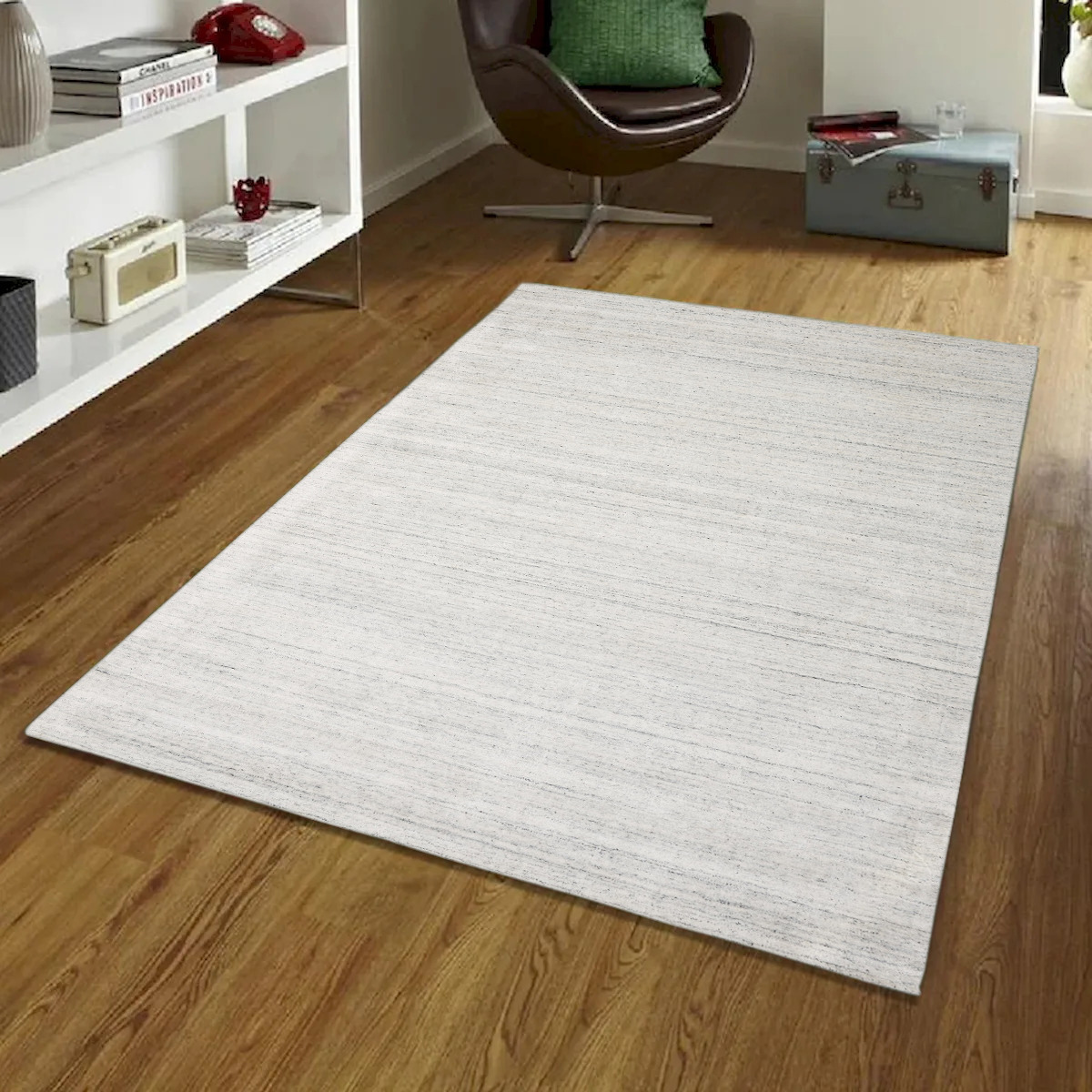 8 x 10 ft. Luxe Ivory Hand Loomed Wool & Viscose Rectangle Area Rug