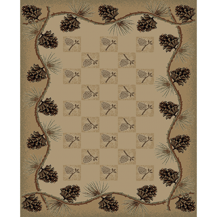 5 ft. 3 in. x 7 ft. 7 in. Lodge King Pine Bluff Area Rug  Beige