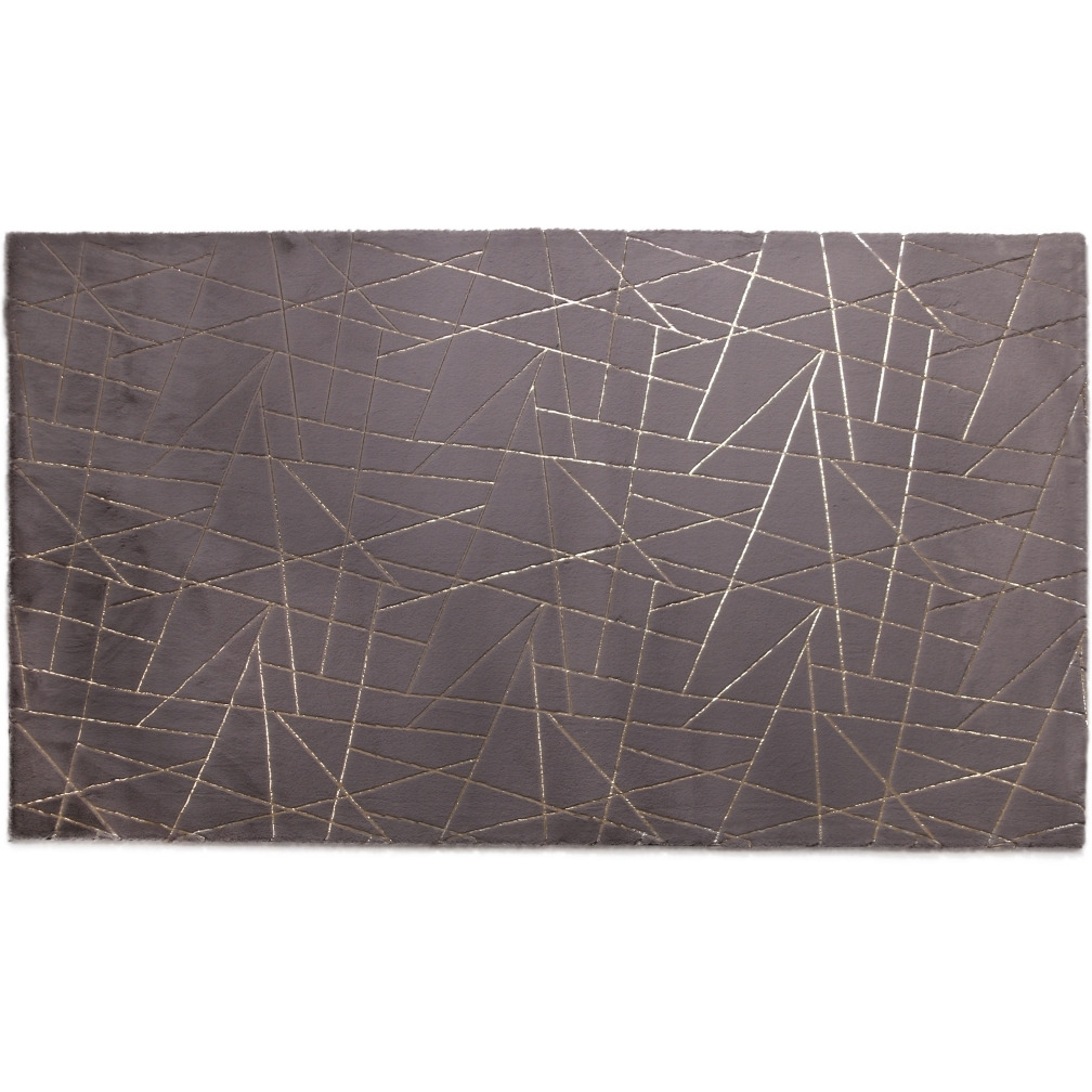Soft Plush Contemporary Shag Rug&44 Grey & Gold - 5 ft. x 7 ft. 6 in.