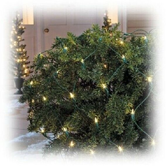 4 x 6 ft. 100 Light Stay-Lit LED Net Style Christmas Lights Set  Warm White