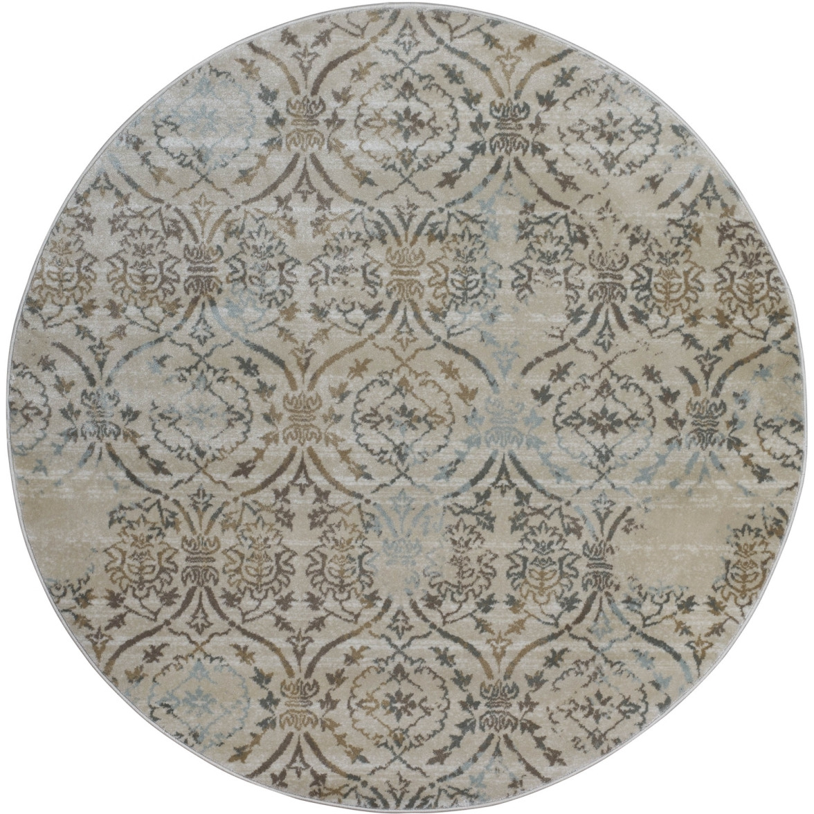 3746-1014-BEIGE 5 ft.3 Round Pisa Area Rug - Beige
