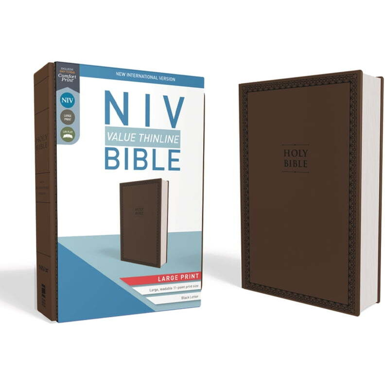 Zondervan  Large Print Chocolate Leathersoft NIV Value Thinline Bible