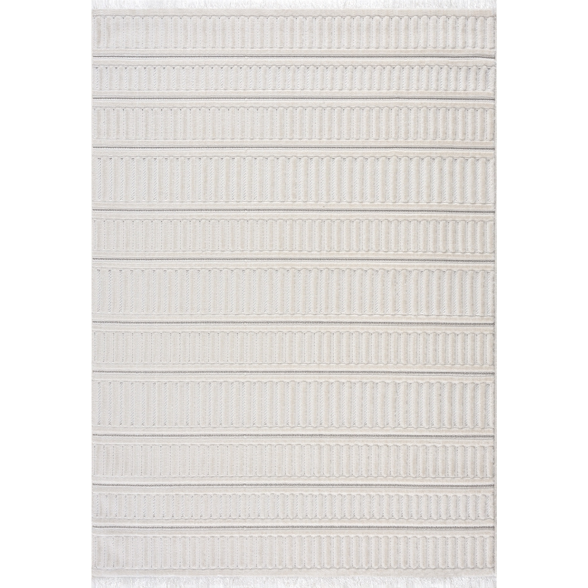 10 in. x 3 ft. Chelsea Yeager Accent Rectangle Area Rug - White