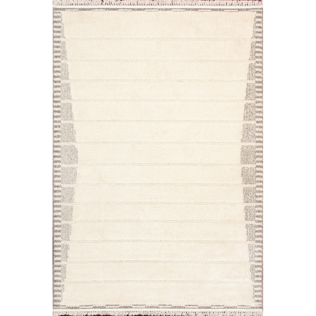 Sutton Polypropylene & Polyester Striped Area Rug- Ivory - 2&apos 7&apos X 8&apos 0&apos