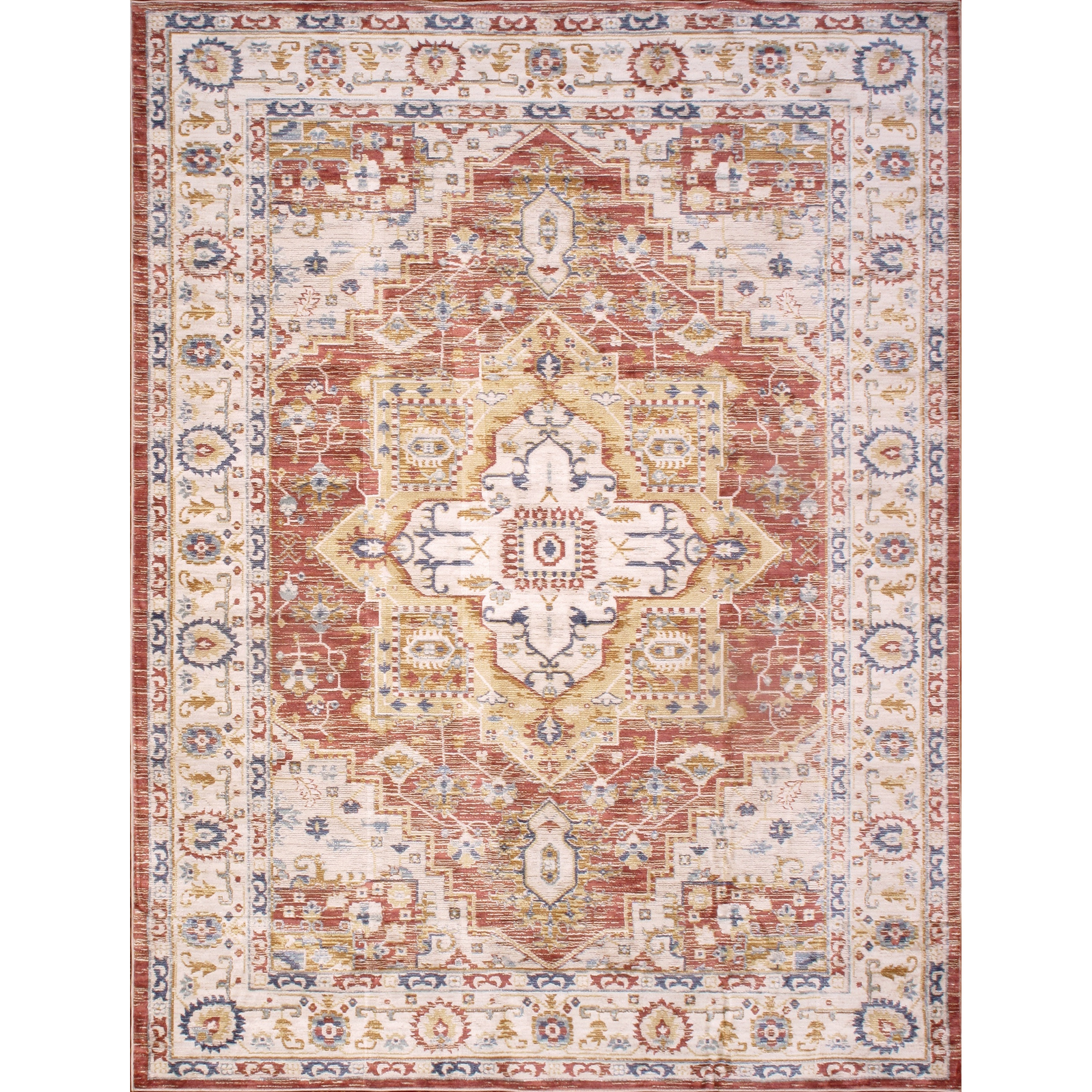 Turkish Heritage Oriental Fabric Rust Area Rug- 3&apos 0&apos X 5&apos 0&apos