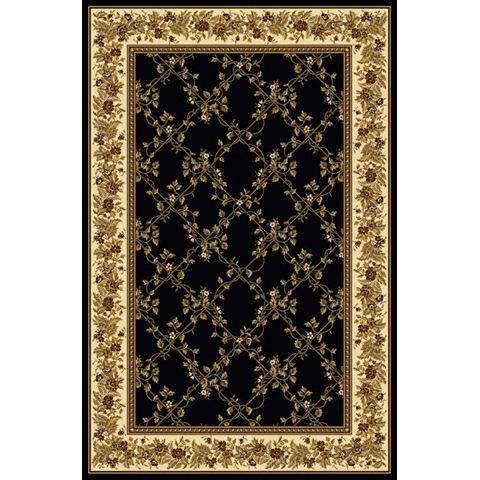 1427-1720-BLACK Noble Rectangular Black Transitional Italy Area Rug 3 ft. 3 in. W x 5 ft. 4 in. H