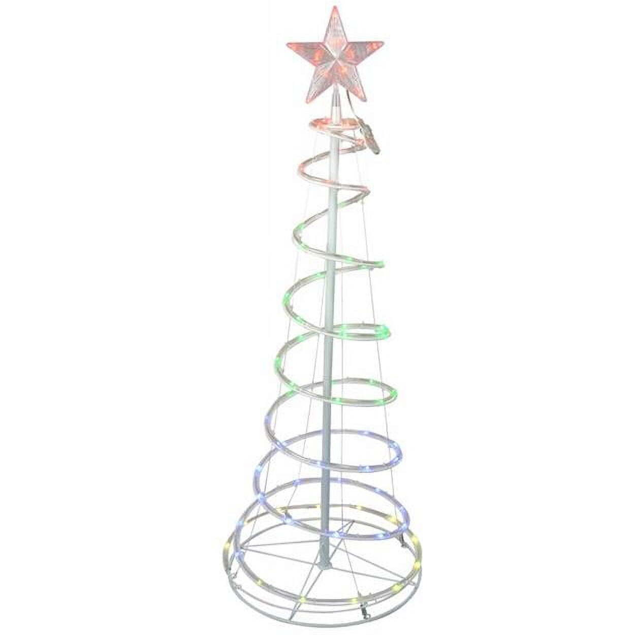 4 ft. Slim LED 73 Light Spiral RGB Ribbon Color Changing Christmas Tree&44 Multi Color