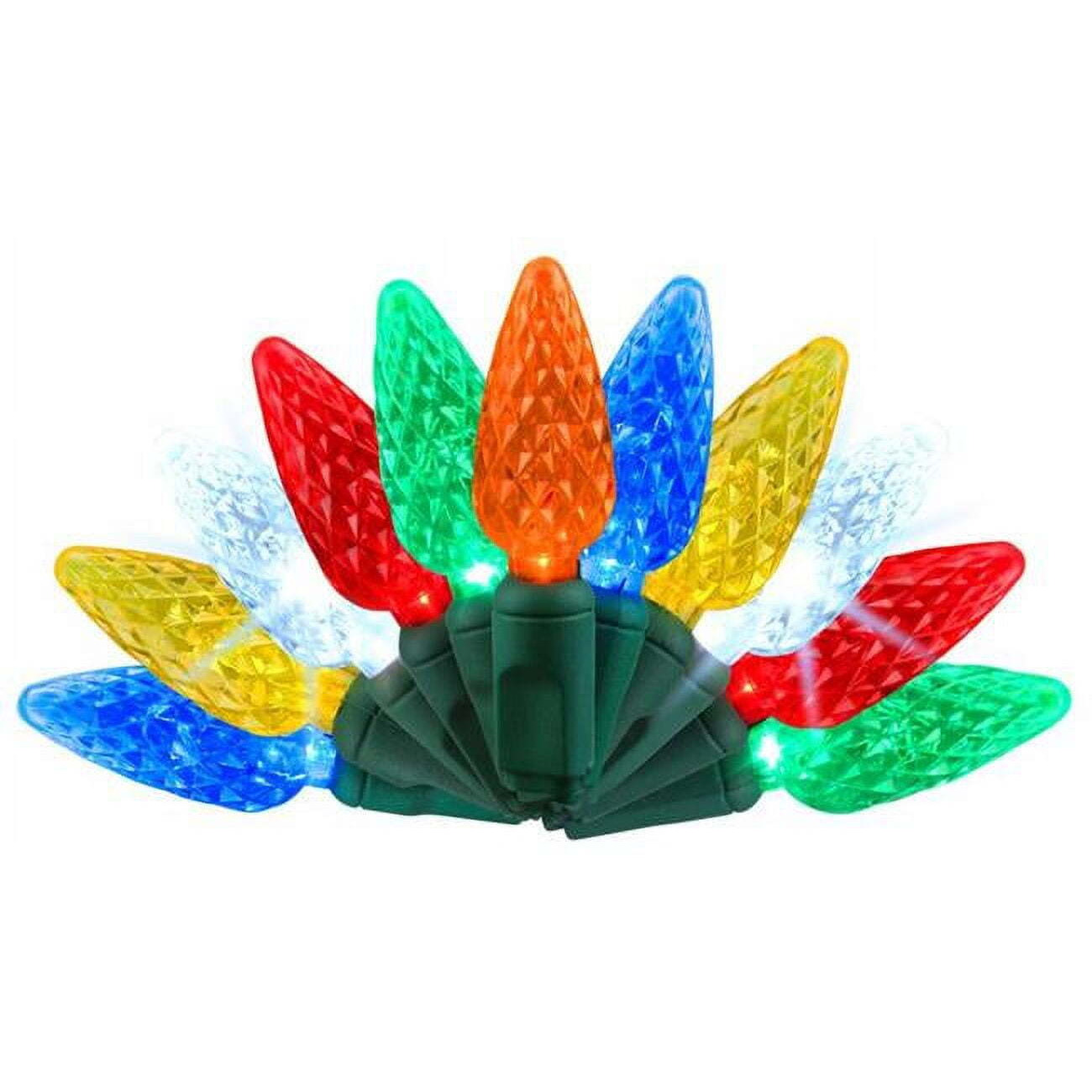 25 ft. Platinum LED C6 String Christmas Lights&44 Multi Color - 50 Count