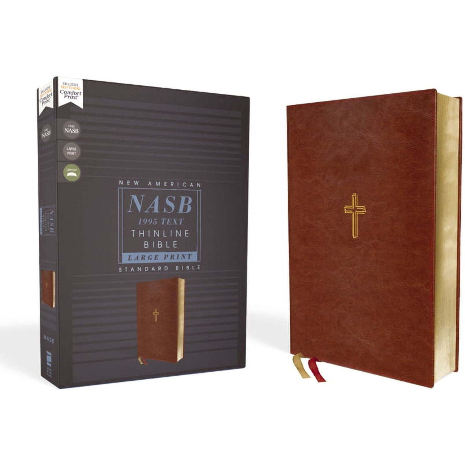 NASB Thinline Bible & Large Print - Comfort Print&44 Brown Leathersoft - Jan 2020