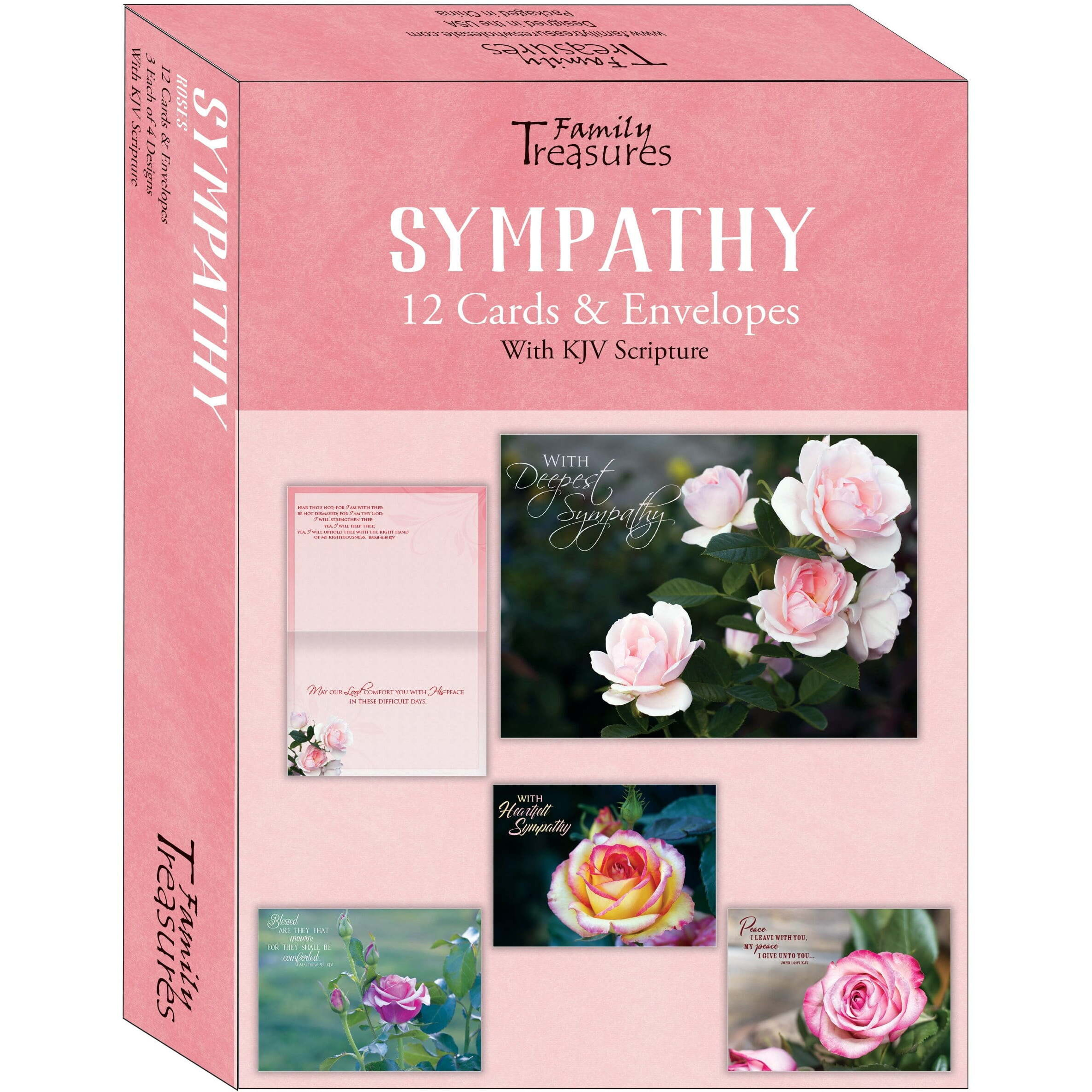 Boxed - Card Sympathy-Roses - Box of 12