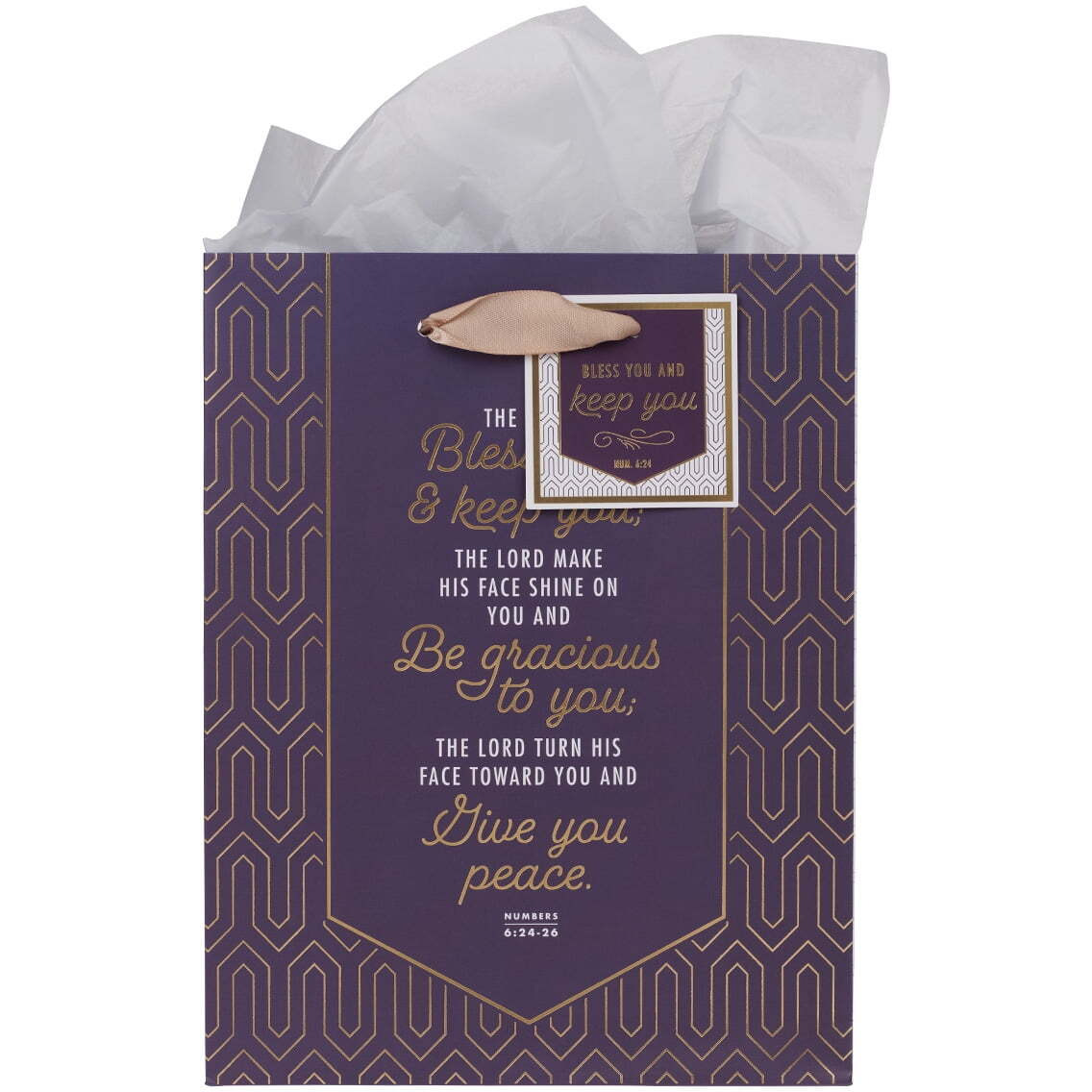 The Lord Bless You & Keep You Num. 6-24 Gift Bag&44 Purple - Medium