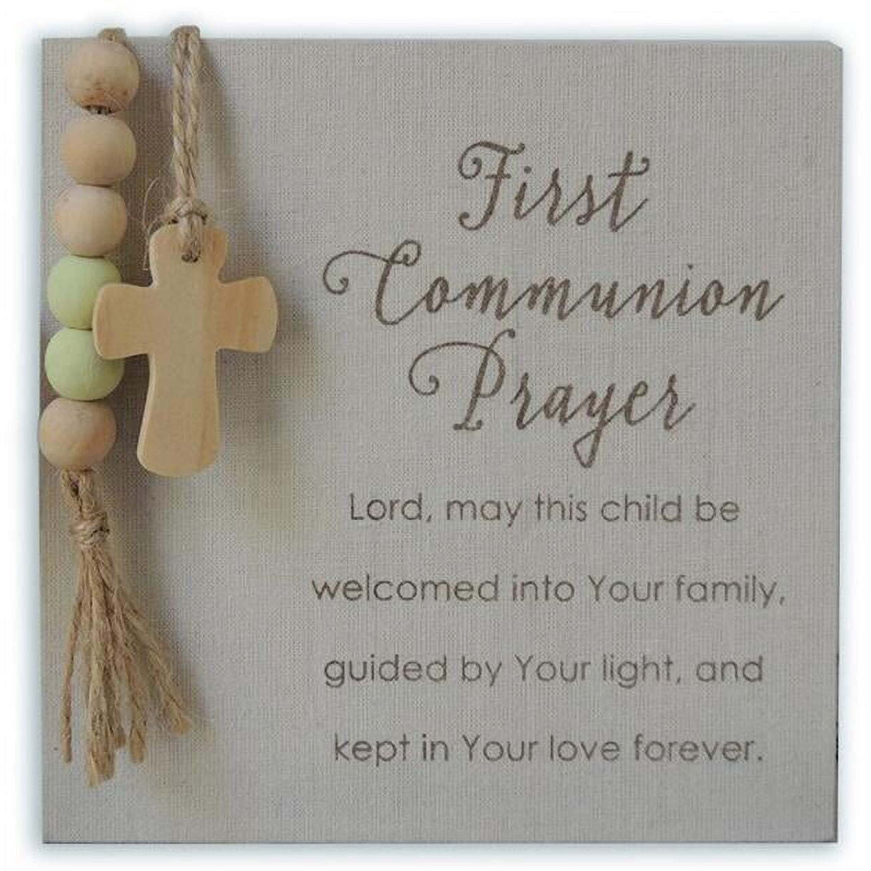 First Communion Prayer Plaque with Beads