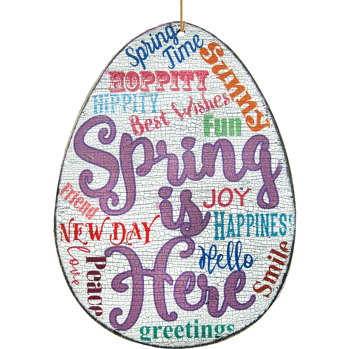 Spring is Here Egg Wooden Ornament