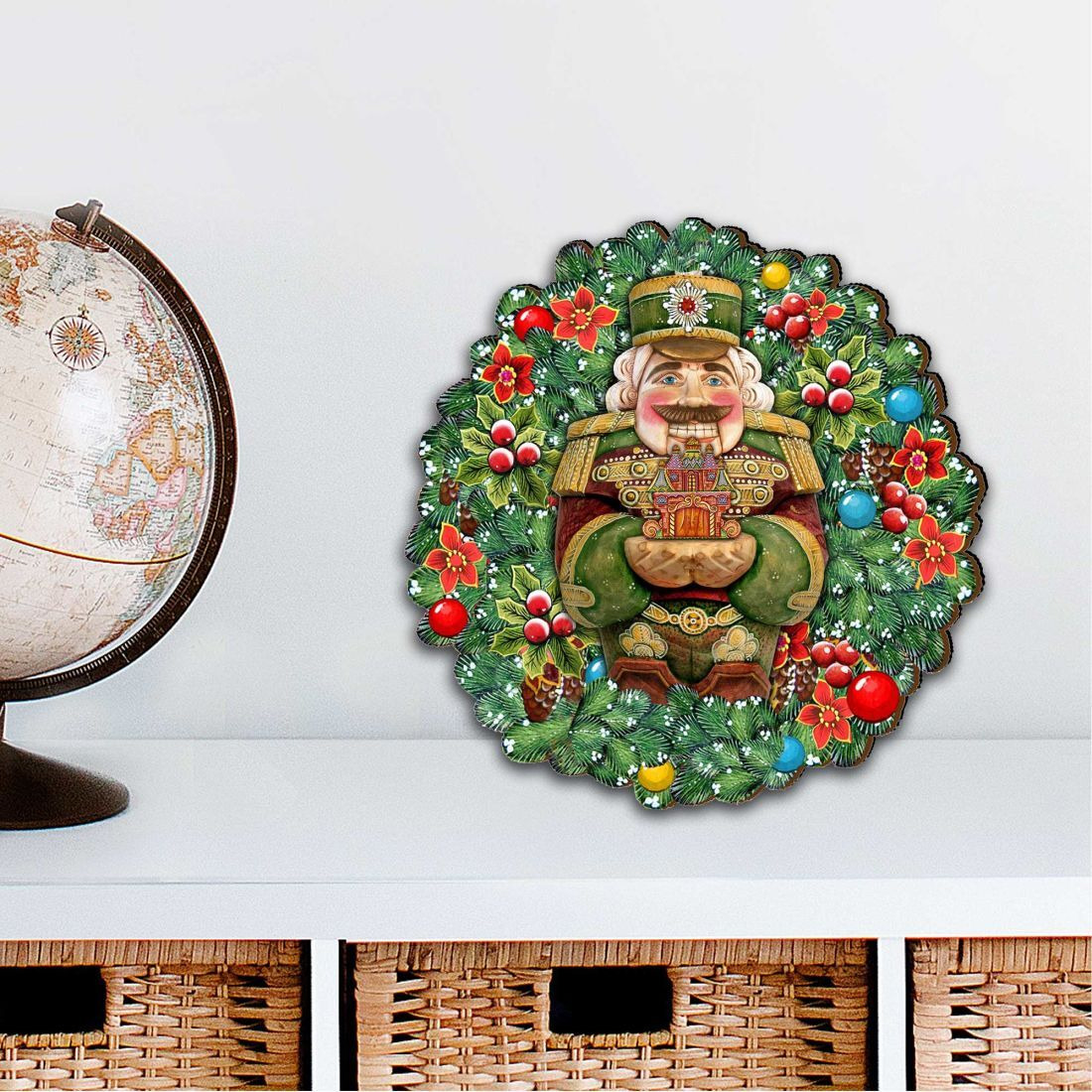12 x 9 in. Nutcrackers Wreath Gift Holiday Outdoor Decor Large Ornaments