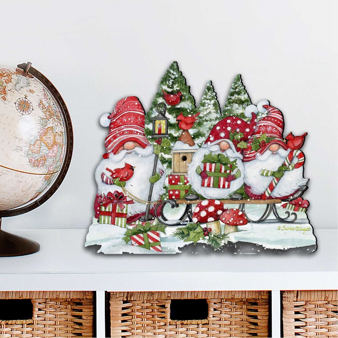 12 x 9 in. Christmas Gnomes Holiday Outdoor Decor Large Ornaments