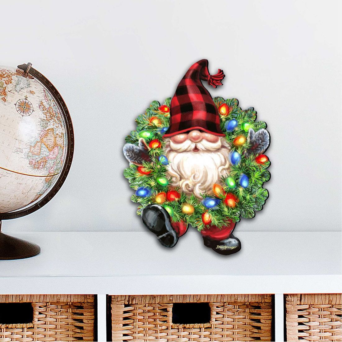 12 x 9 in. Christmas Dwarf Wreath Easter Outdoor Decor Large Ornaments