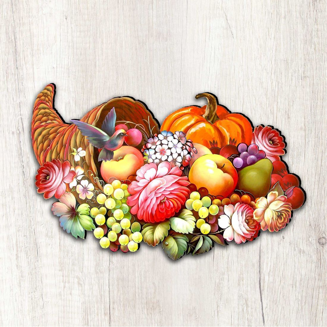 12 x 9 in. Floral Cornucopia Halloween Outdoor Decor Large Ornaments
