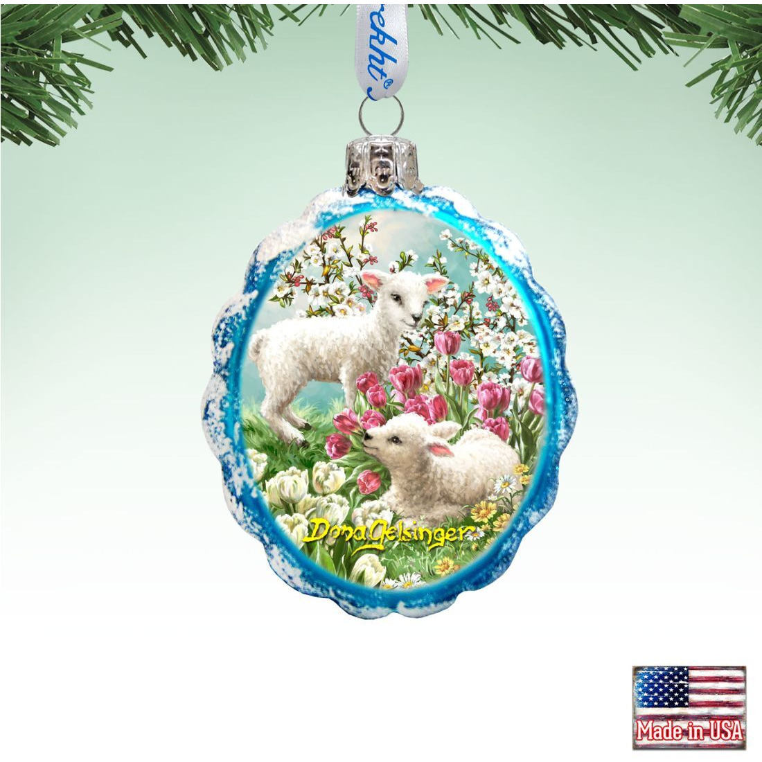 3 x 2 in. Easter Lambs Mercury Glass Ornaments