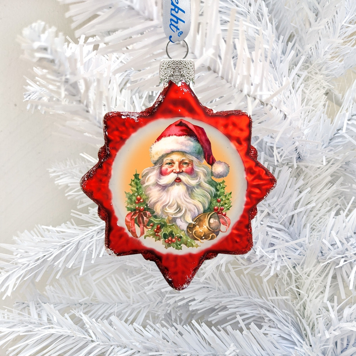3 x 2 in. Welcome Santa Mercury Glass Ornaments Christmas Santa Snowman Decor