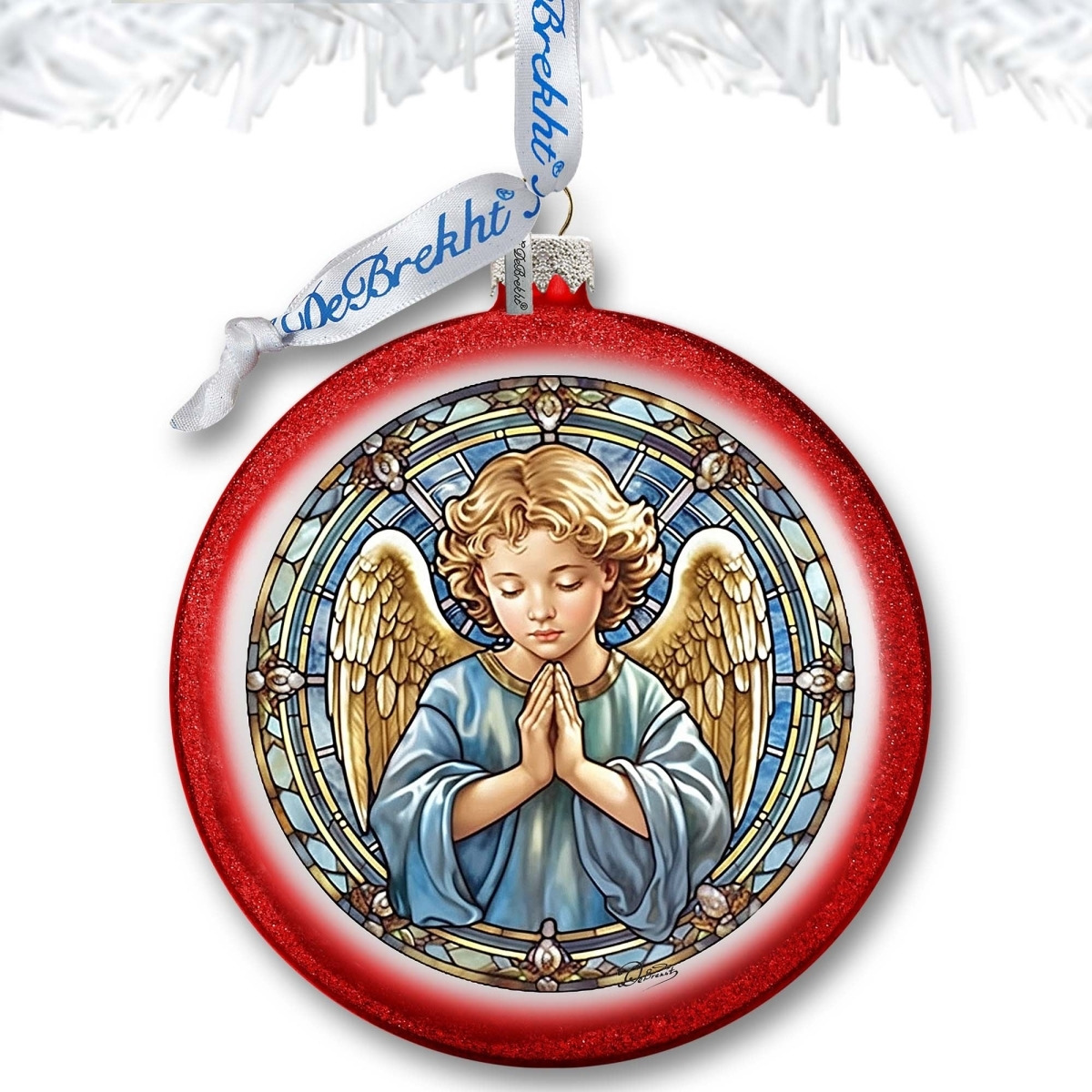 3 x 3.5 in. Little Angel Ball Glass Ornament Nativity Holiday Decor