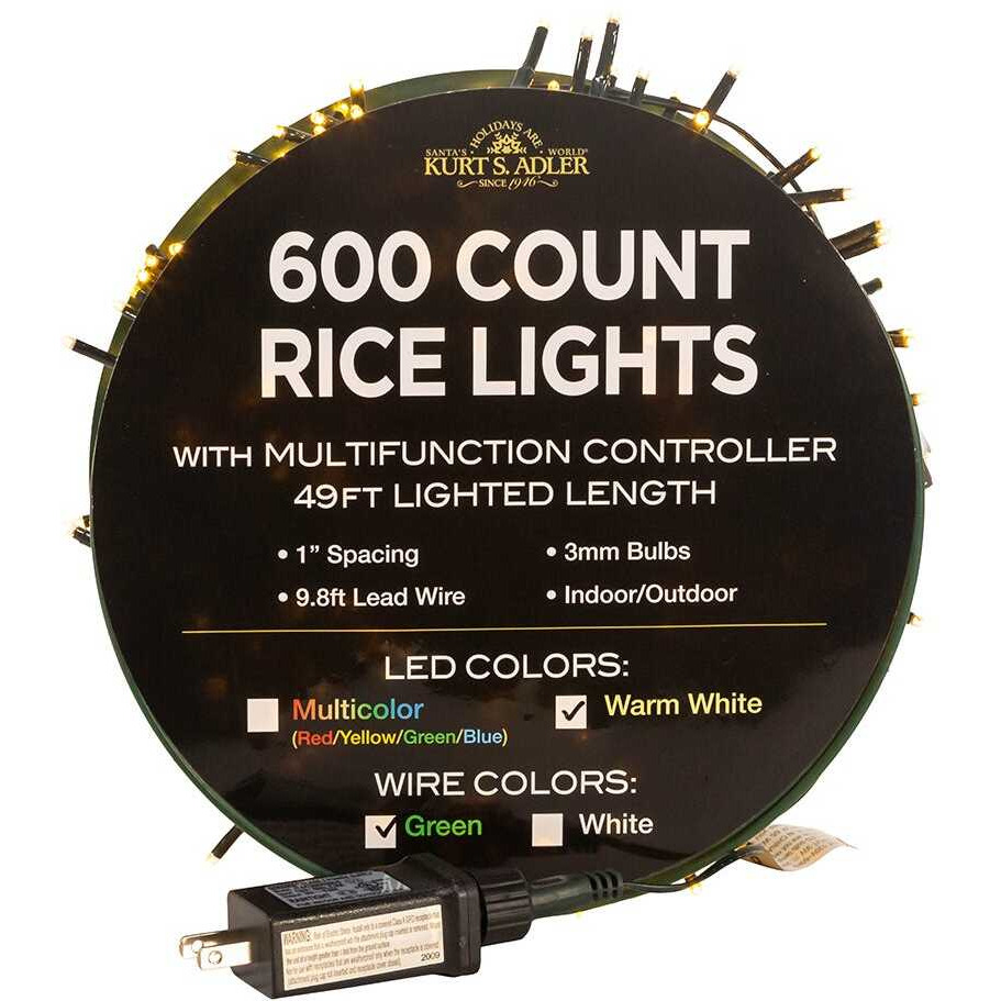 49 ft. 600-Light LED Rice Light Set&44 Warm White