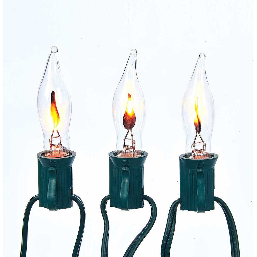 UL 10-Light Flicker Flame Longer Light Set