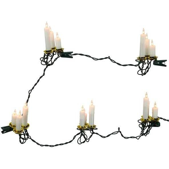 UL 15-Light White Triple Candle Extended Light Set