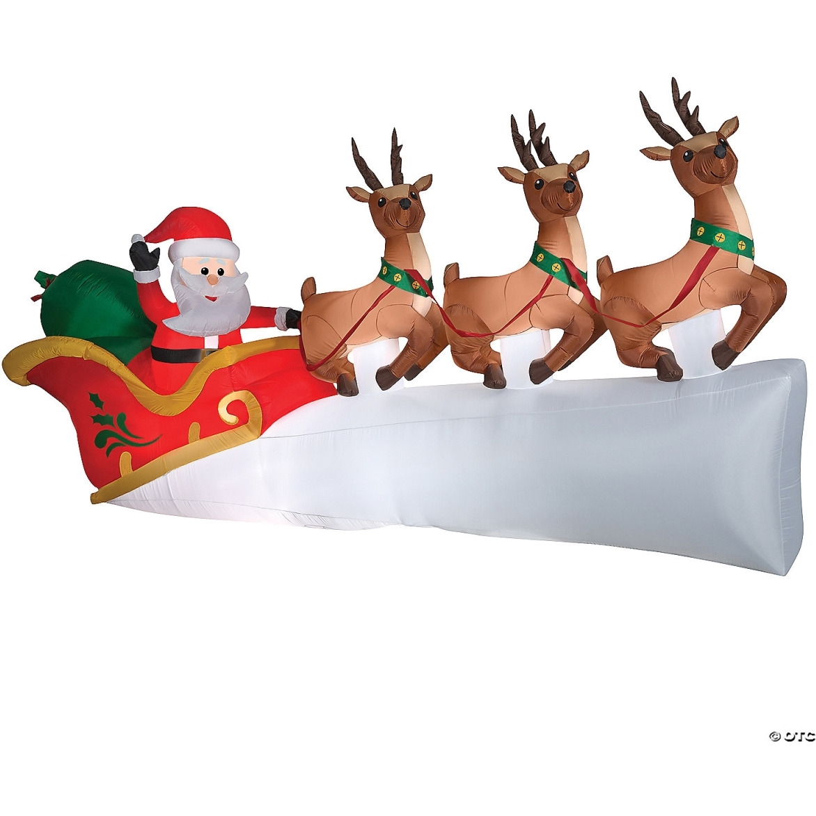 68 in. Airblown Santa in Sleigh Scene Inflatable Christmas Outdoor Yard Decor