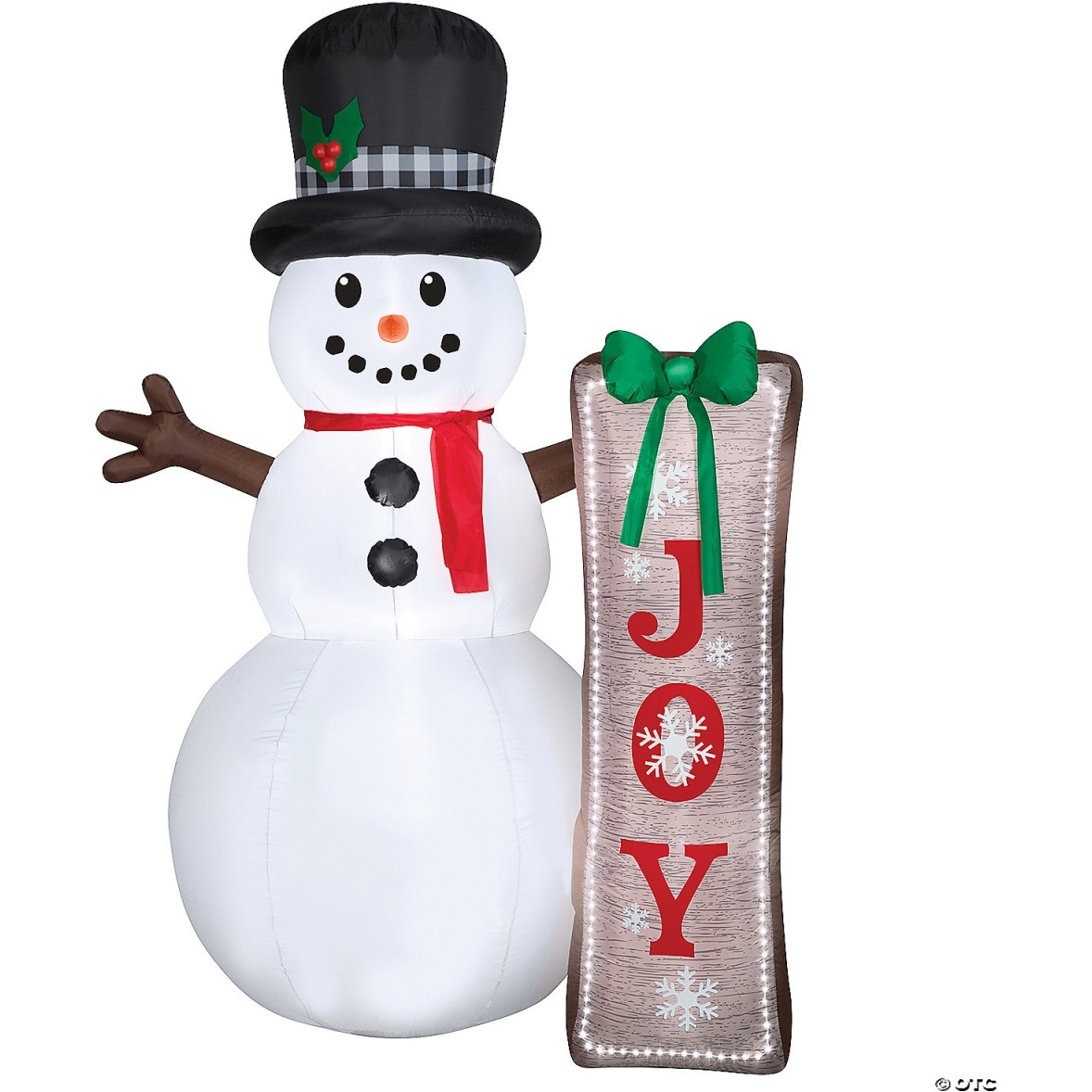 83 in. Airblown Snowman with Sign LED Lightshow Inflatable Christmas Outdoor Yard Decor