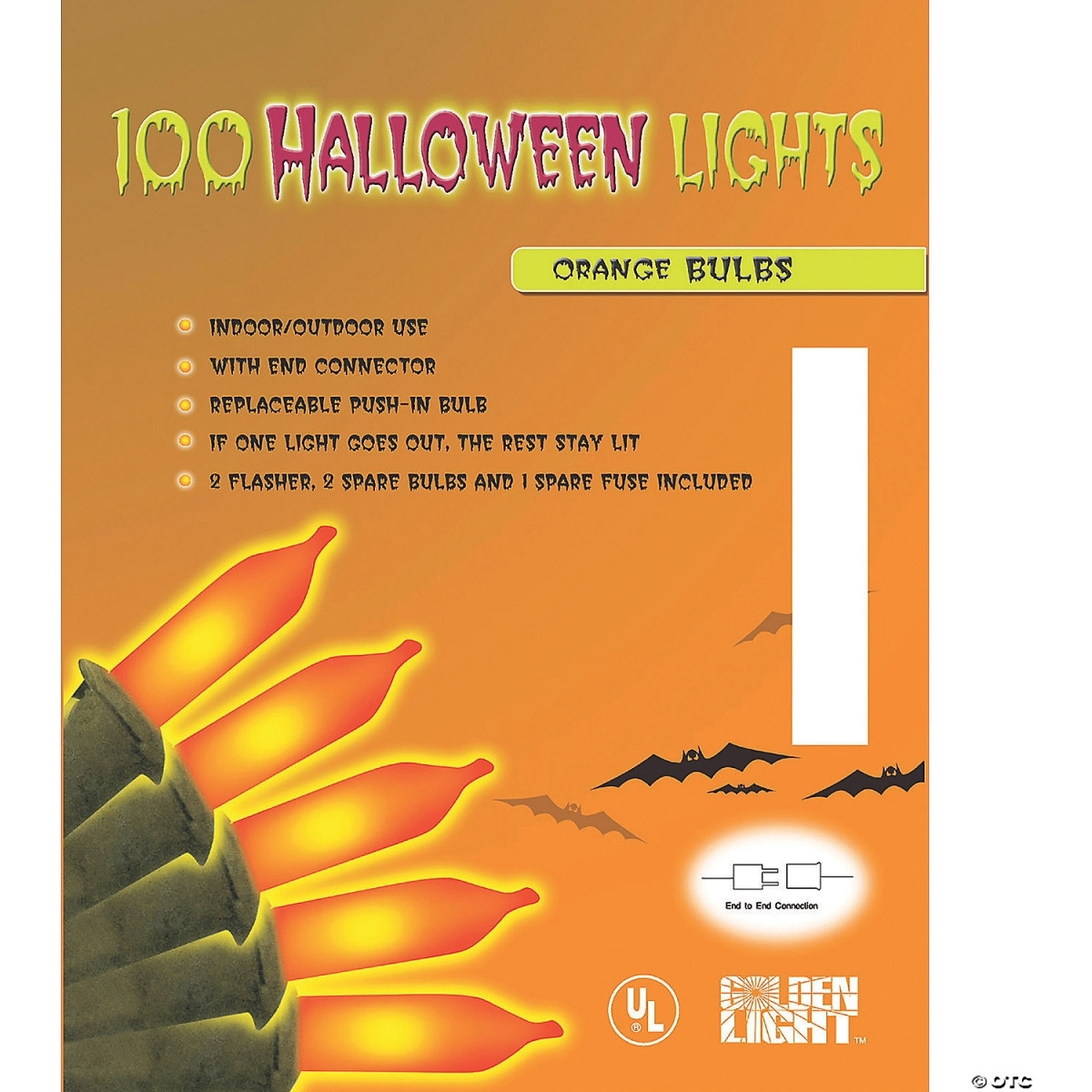 Halloween Lights&44 Orange - 100 Count